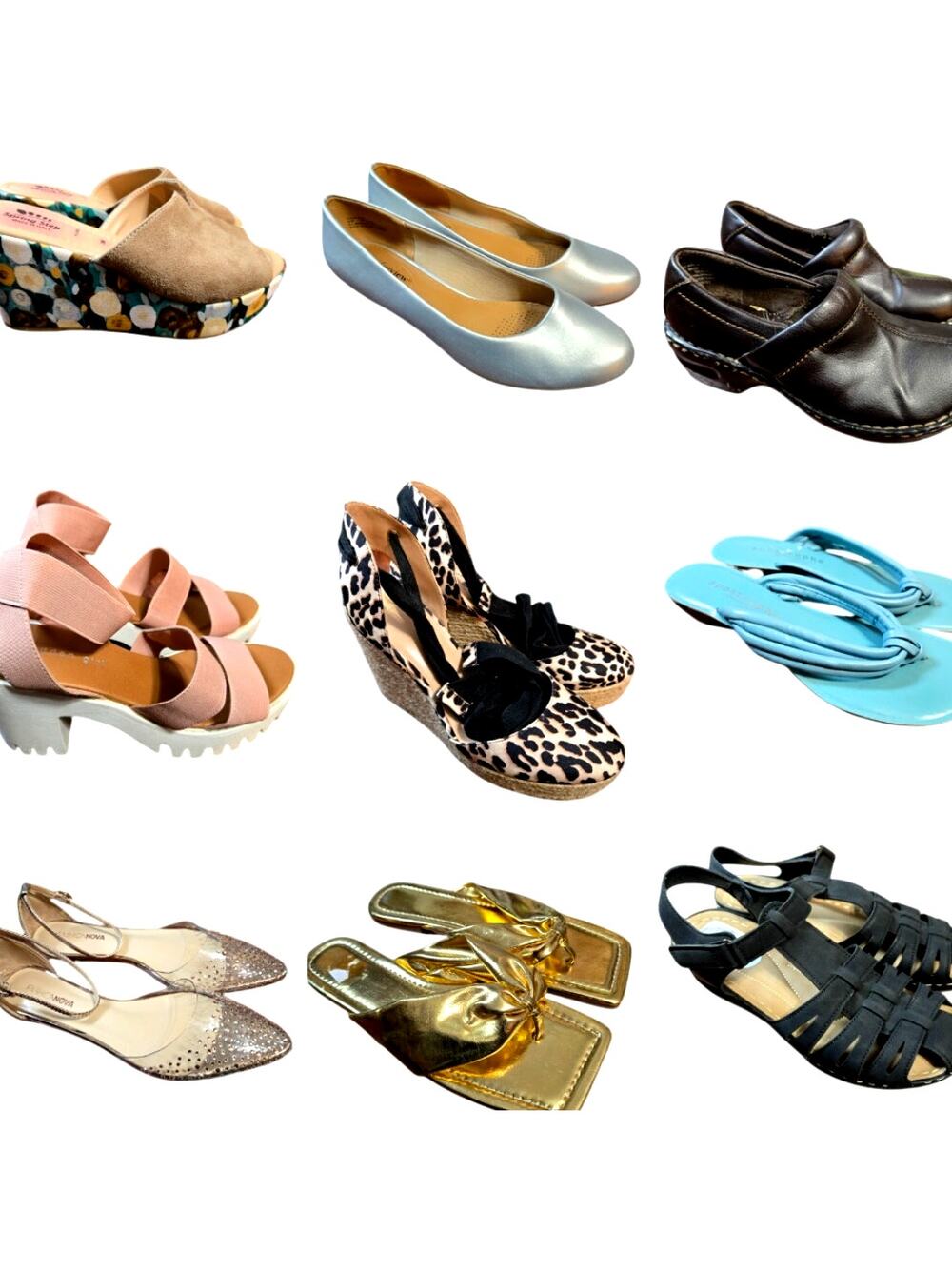 Bulk Women’s Flats Sandals Shoe Lot Of 9 Name Brand Wholesale Reseller Great ROI